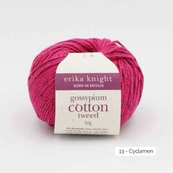 Une pelote de Gossypium Cotton Tweed d'Erika Knight coloris Cyclamen